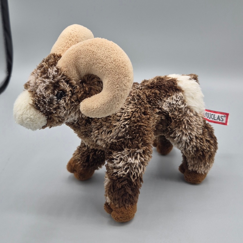 Douglas Cuddle Toys Bighorn Sheep Ram Plush Brown Tan White 4029 2011 9in